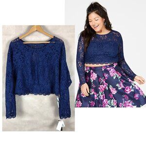 SEQUIN HEARTS Long Sleeve Lace Party Top NWT Plus Size 22